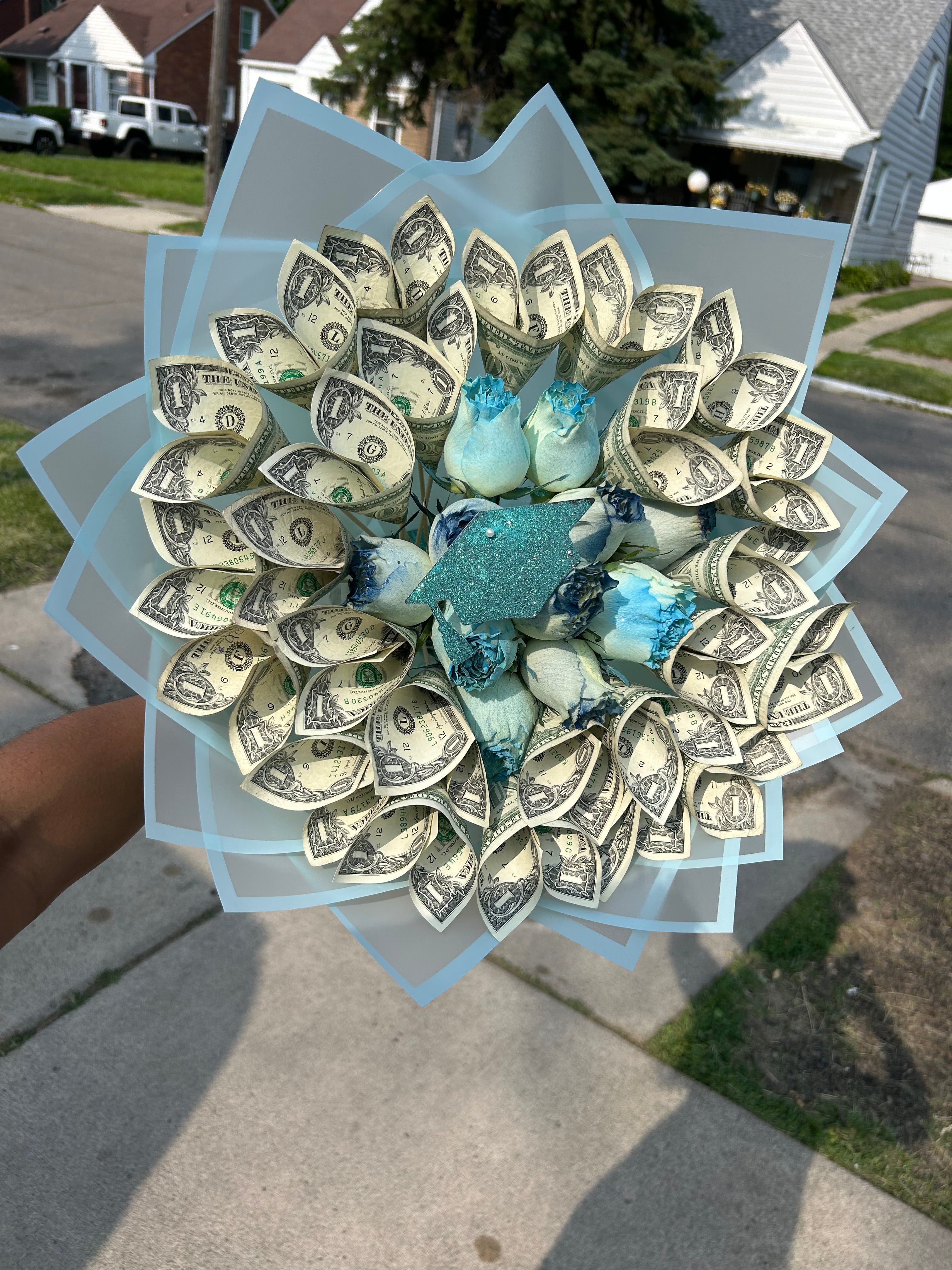 money tree flower arrangement $25 Money Bouquet – Creations By Charena