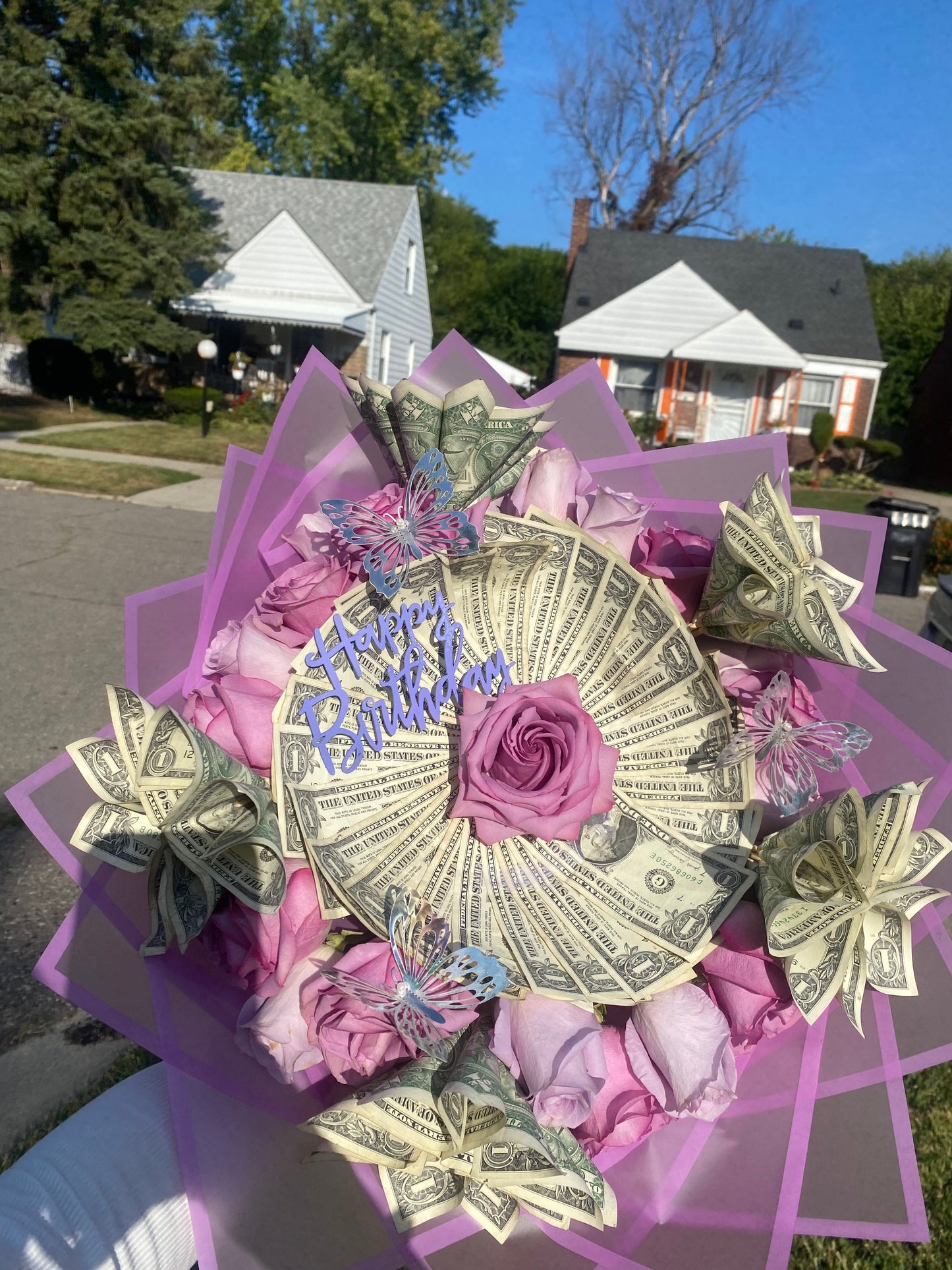 Happy Birthday $50 Money Twist Bouquet
