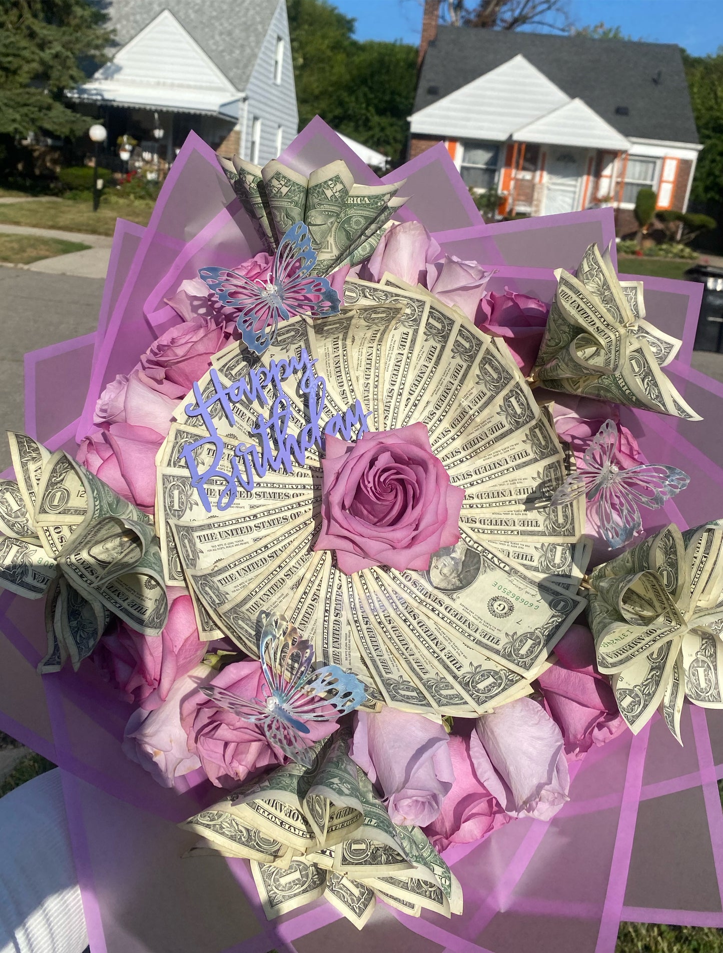 Happy Birthday $50 Money Twist Bouquet