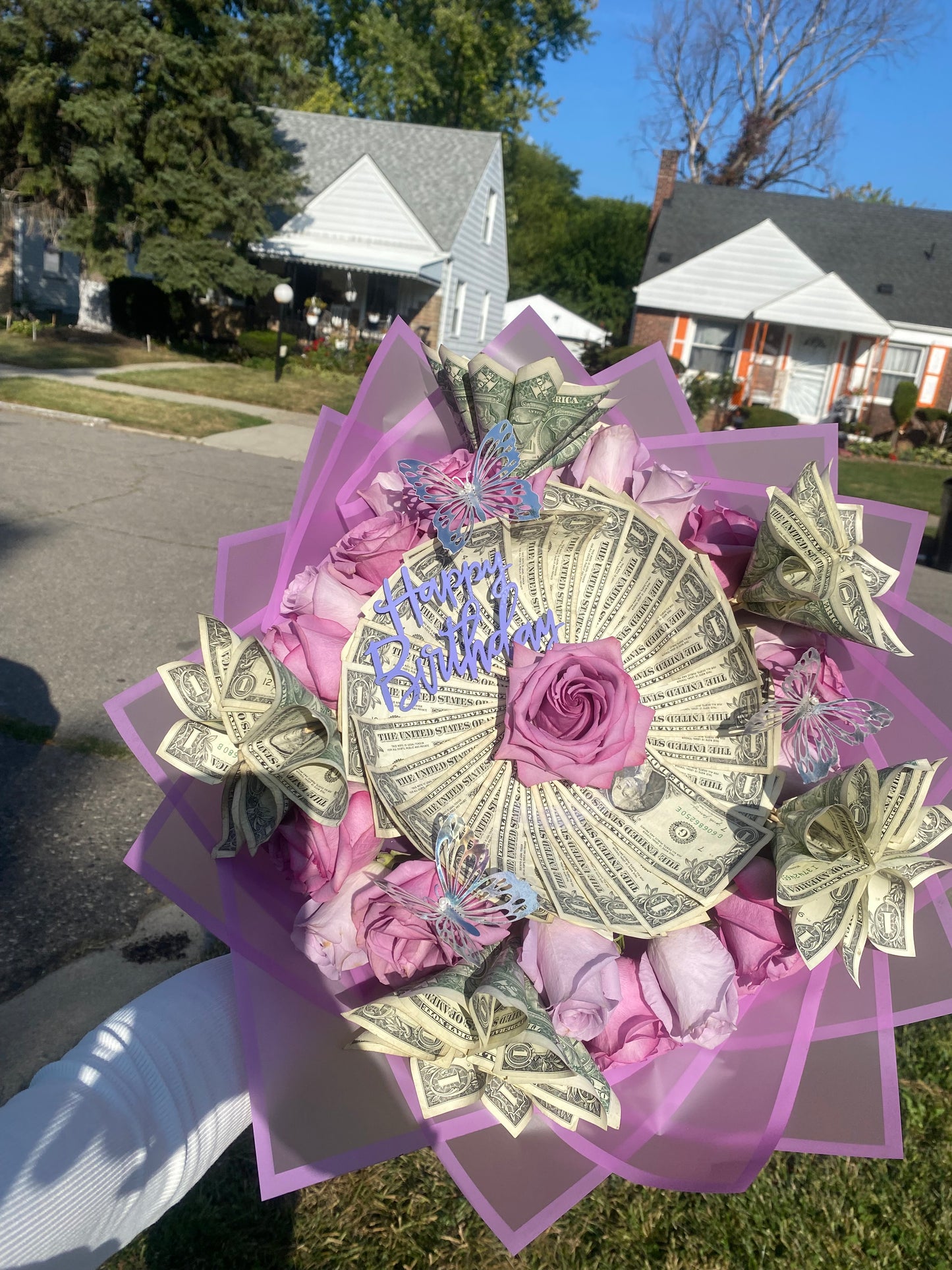 Happy Birthday $50 Money Twist Bouquet